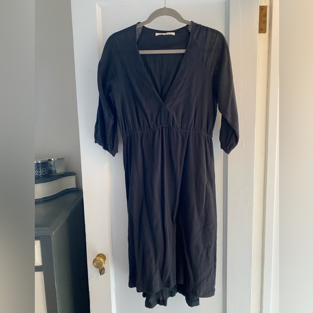 Black Cotton Gauze Dress